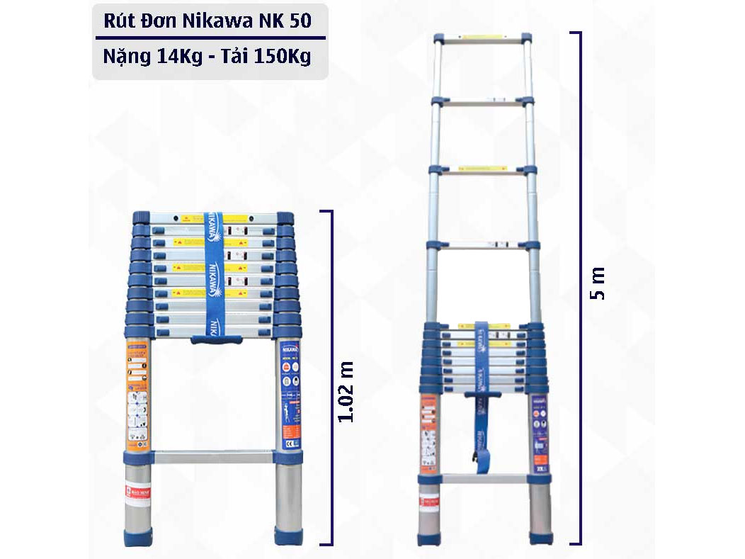 Thang nhôm rút đơn Nikawa NK-50