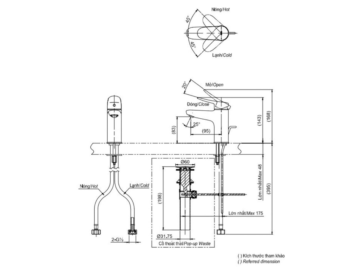 Vòi chậu nóng lạnh Toto TLS04301V