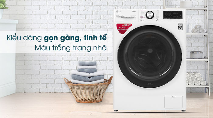 Máy giặt LG FV1409S2W có thiết kế nhỏ gọn