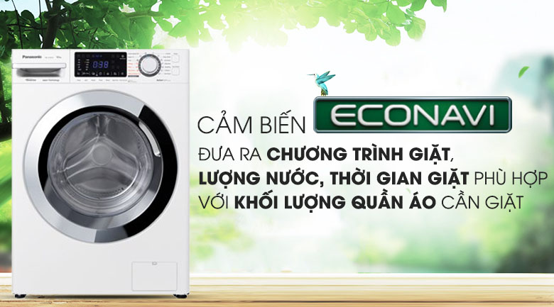 Cảm biến Econavi tự điều chỉnh hoạt động của máy giặt Panasonic giúp tiết kiệm tối ưu