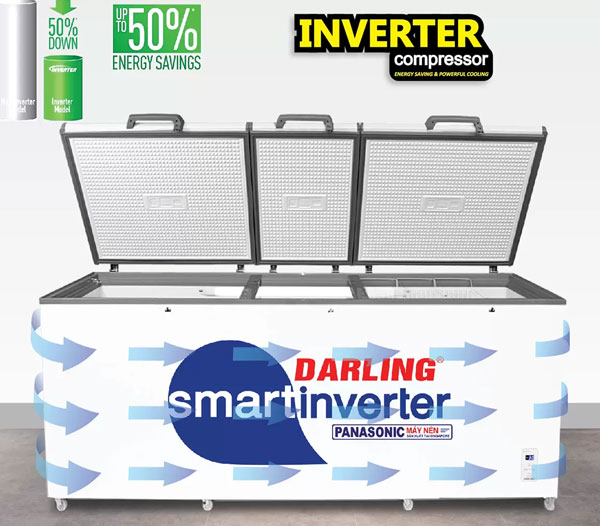 Tủ đông Smart Inverter Darling DMF - 1279ASI tiết kiệm điện năng hiệu quả