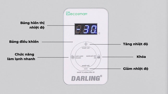 Tủ đông 1 ngăn Darling DMF 8779ASI được tích hợp bảng điều khiển Eco Smart thông minh