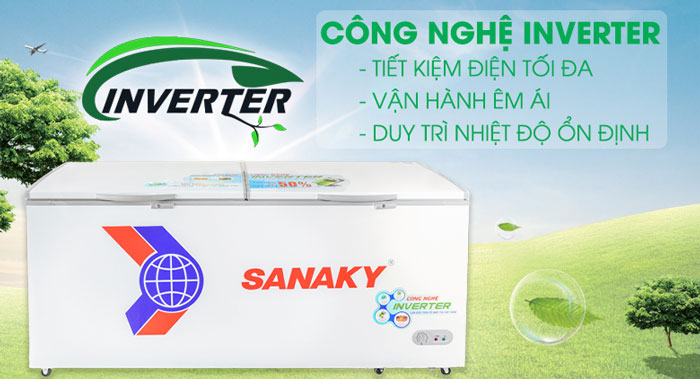 Tủ đông Inverter Sanaky VH-8699HY3 tiết kiệm điện năng, vận hành êm ái