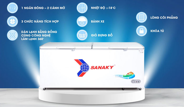 Tủ đông Sanaky VH-8699HY có thiết kế hiện đại