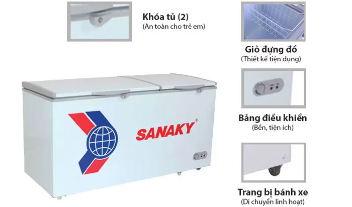 Tủ đông 1 ngăn Sanaky VH 8699HY có nhiều tiện ích