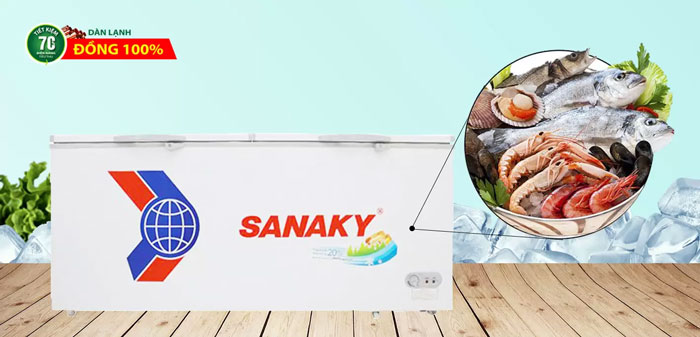 tủ đông Sanaky VH 8699HY làm lạnh hiệu quả nhờ công nghệ 360 độ và dàn lạnh bằng đồng nguyên chất