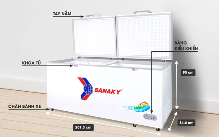 Cấu tạo của tủ đông 1 ngăn Sanaky VH 8699HY