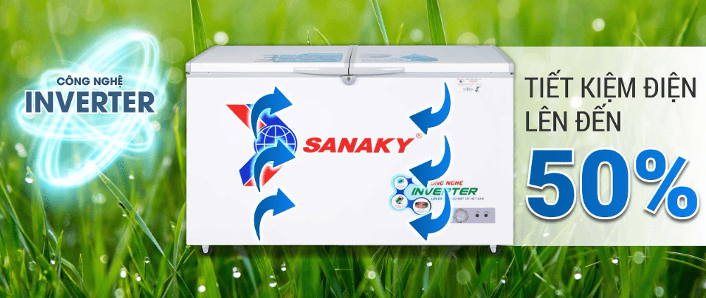 Tủ đông Sanaky VH4099A3 được tích hợp công nghệ Smart Inverter tiết kiệm điện