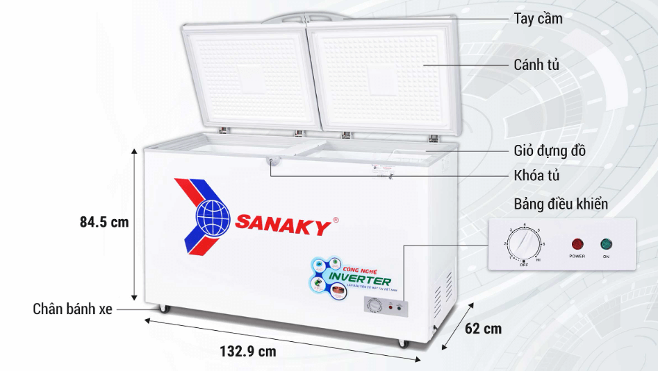 Cấu tạo của tủ đông Sanaky VH-4099A3