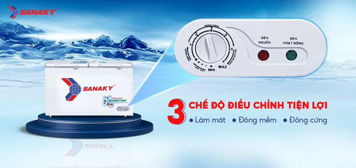 Tủ đông Sanaky VH-5699HY3 có thể tùy chỉnh 3 chế độ linh hoạt