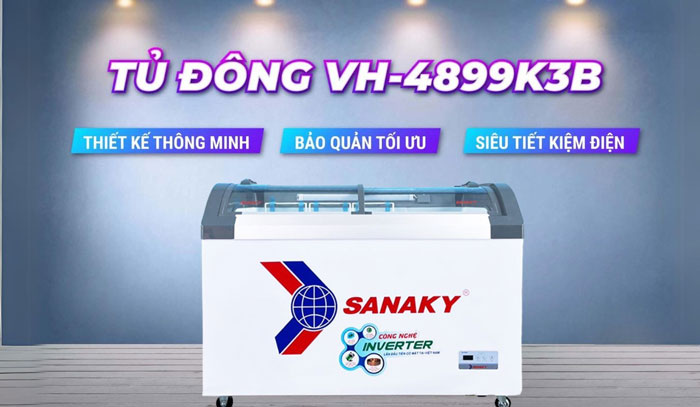 Tủ đông Sanaky 4899K3B có thiết kế hiện đại