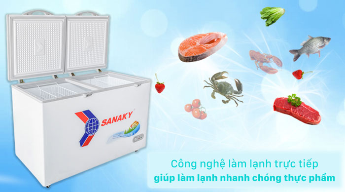 tủ đông 1 ngăn Sanaky VH 5699HY sử dụng công nghệ làm lạnh trực tiếp