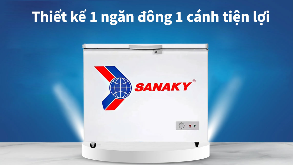 Tủ đông Sanaky VH-2299HY2 có thiết kế 1 ngăn, 1 cánh mở phía trên