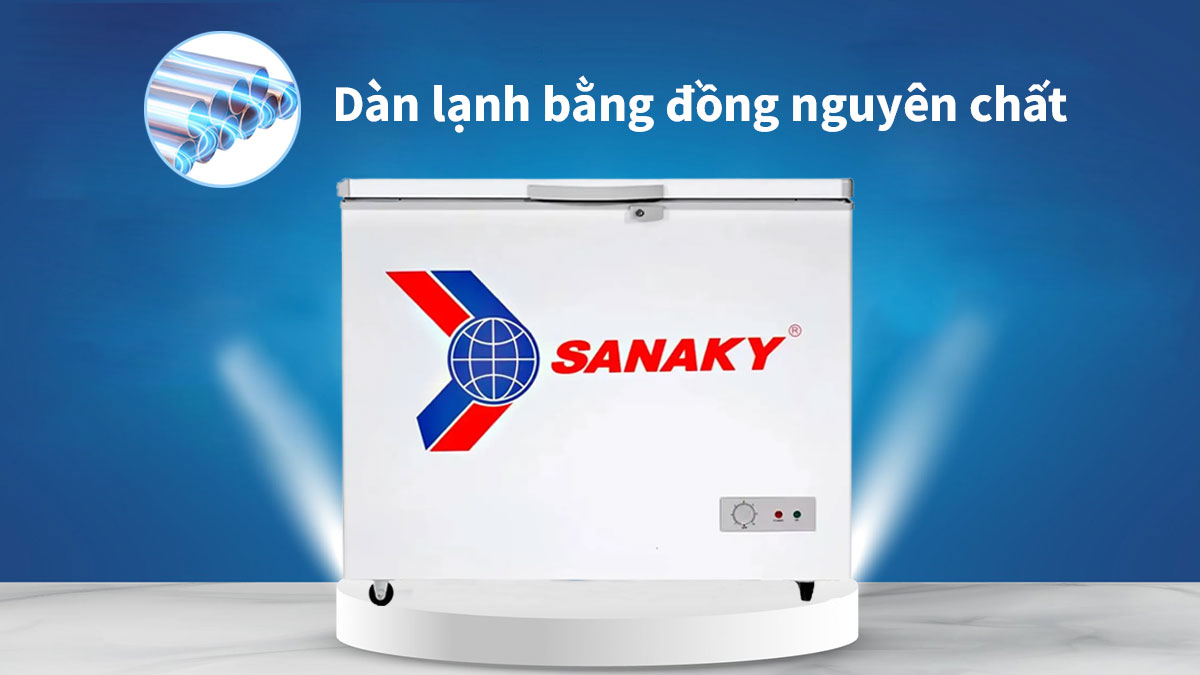 Tủ đông một ngăn một cánh mở Sanaky VH-2299HY2 (180 lít) sử dụng dàn lạnh bằng đồng