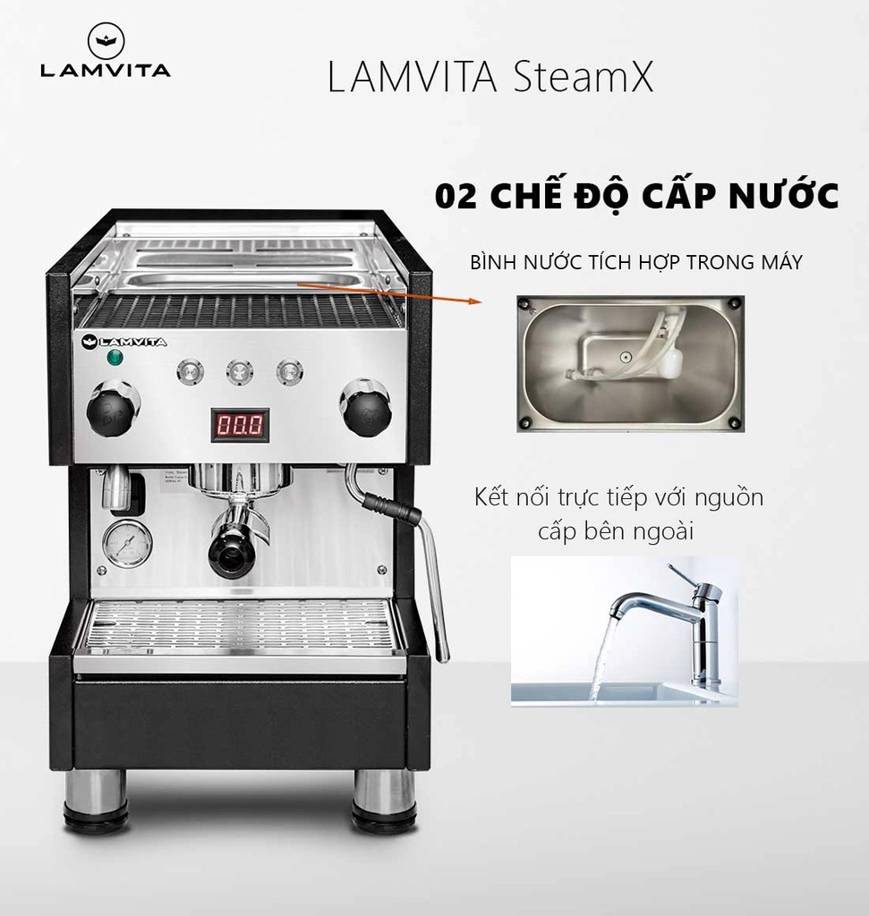 Máy pha cà phê bán tự động Lamvita SteamX