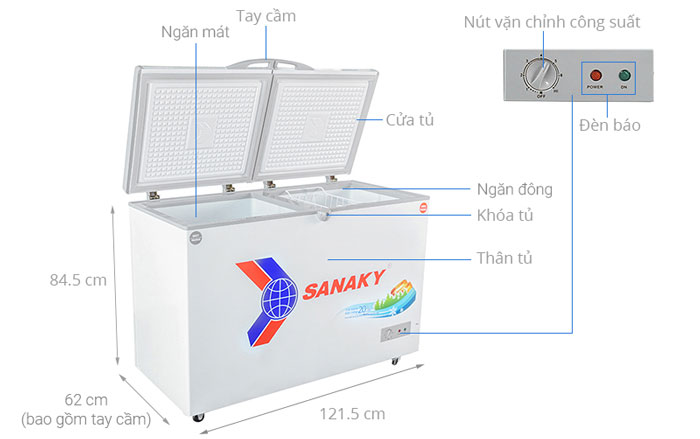 Cấu tạo của tủ đông Sanaky VH 3699W1 