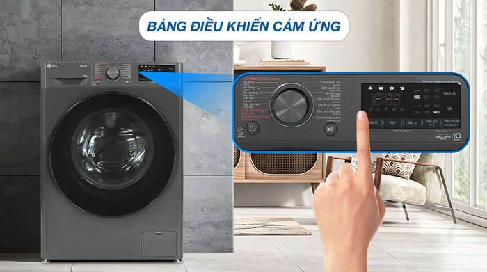 Bảng điều khiển của máy giặt được thiết kế hiện đại