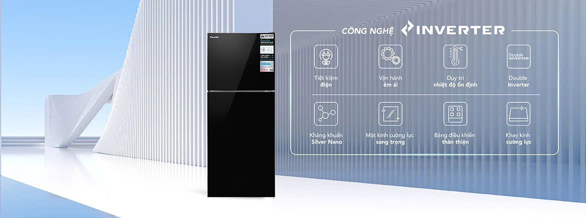 Tủ lạnh cánh kính Funiki Inverter HR T8286GB 286 lít