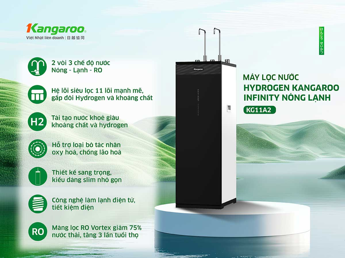 Máy lọc nước nóng lạnh Kangaroo Hydrogen Infinity KG11A2