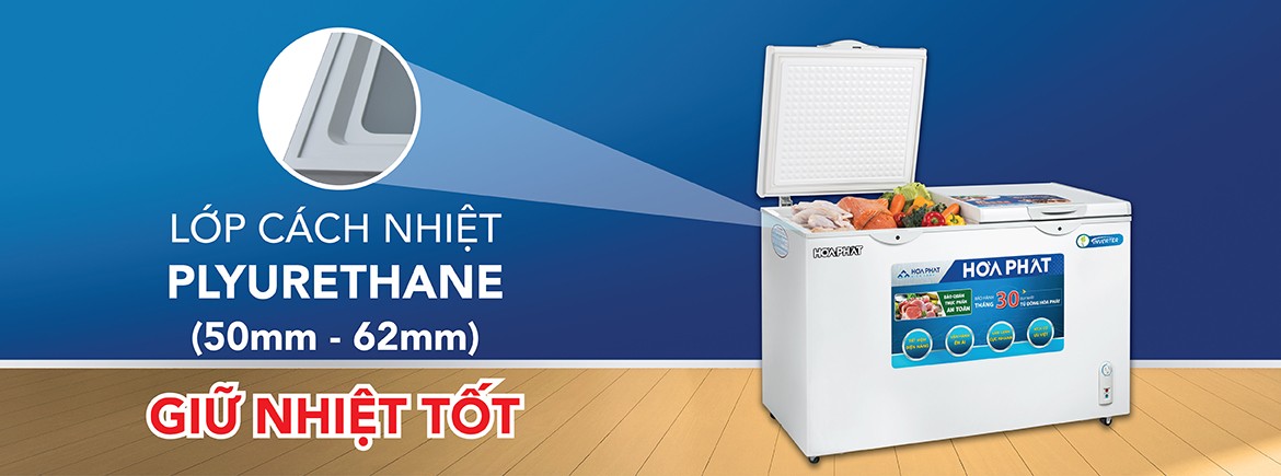 Tủ đông Funiki Hòa Phát 245 lít HCFI-606S2Đ2 có lớp cách nhiệt dày, hạn chế thất thoát nhiệt hiệu quả