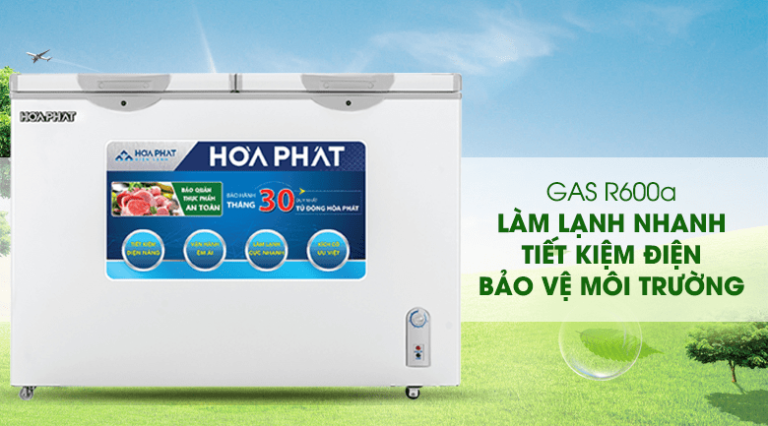 Tủ đông Funiki Hòa Phát HCFI-606S2Đ2 sử dụng gas R600a thân thiện với môi trường