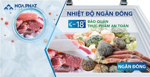 Tủ đông Hòa Phát HCF 666S1N2 ứng dụng công nghệ làm lạnh đa chiều, cấp đông sâu đến -18 độ C