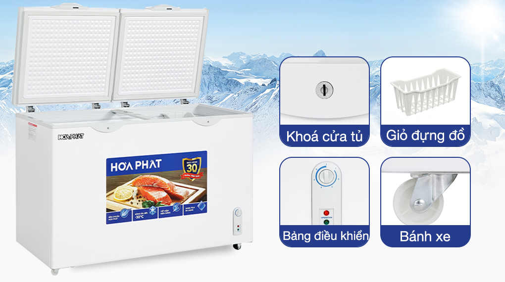 Tủ đông Hòa Phát 352 lít HPF AD6352 được tích hợp nhiều tiện ích