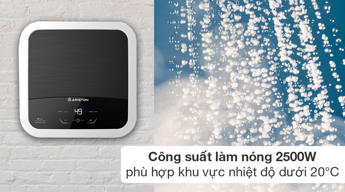 bình nước nóng lạnh Ariston AN2 30 LUX-D AG+ hoạt động với công suất 2.500W