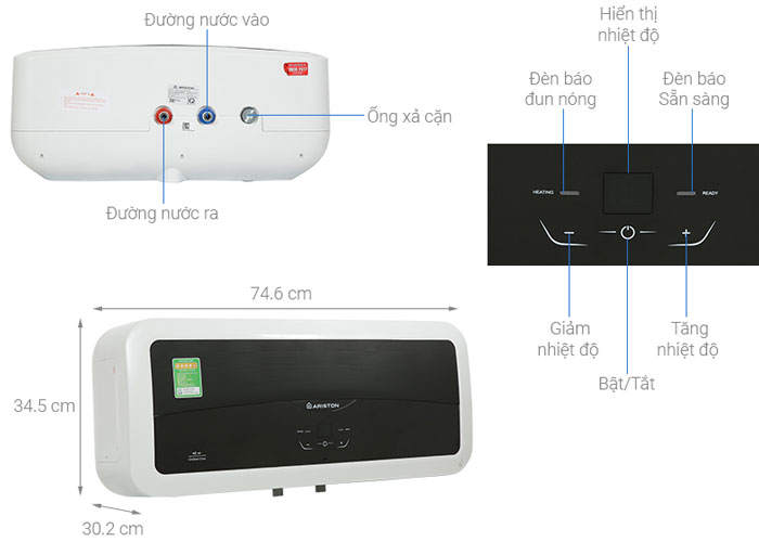 Cấu tạo của bình nóng lạnh gián tiếp Ariston 