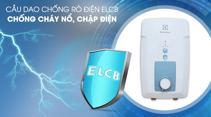 Máy nước nóng Electrolux EWE451GX được trang bị bộ chống rò rỉ điện hiện đại