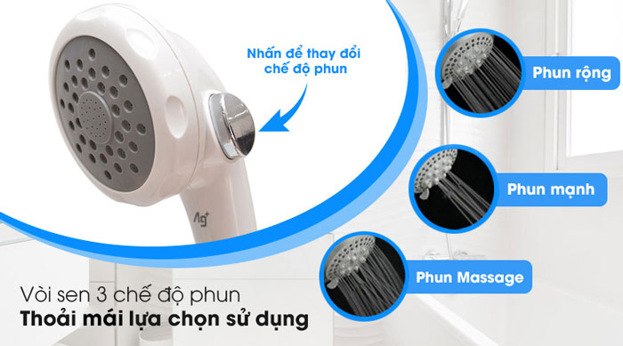 Máy nước nóng trực tiếp có bơm trợ lực Panasonic DH-4MP1VW tích hợp kèm vòi sen 3 chế độ