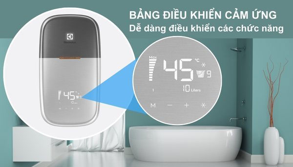 Máy nước nóng Electrolux EWE451MB-DST2 còn được tích hợp bảng điều khiển cảm ứng hiện đại