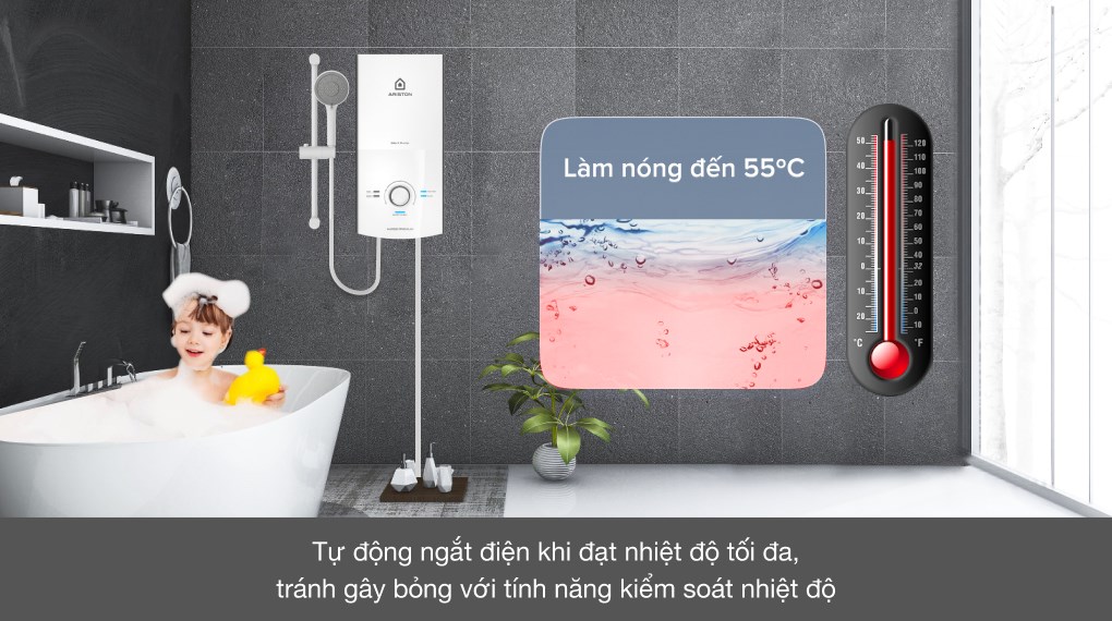 Máy nước nóng trực tiếp Ariston Aures Premium 4.5 công suất 4.500W