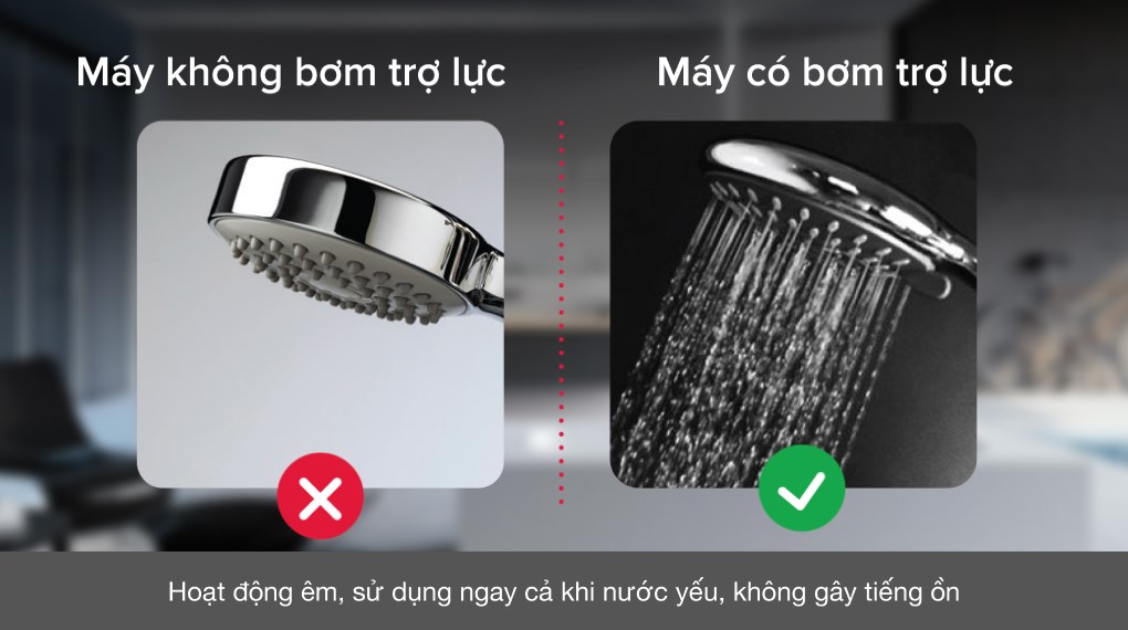 Máy nước nóng trực tiếp Ariston Aures Premium 4.5 có bơm trợ lực phù hợp với cả khu vực áp lực nước yếu