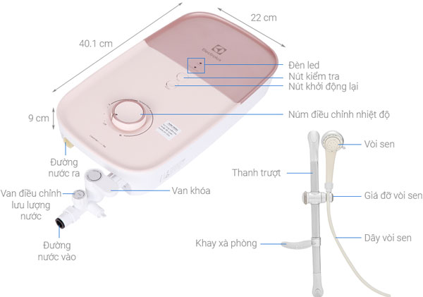 Cấu tạo của bình nóng lạnh Electrolux EWE451LB-DPX2 