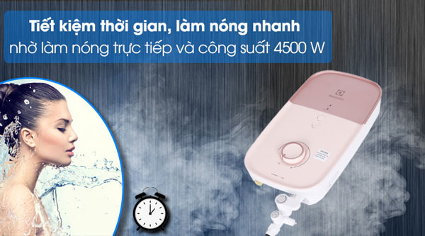 Máy nước nóng trực tiếp Electrolux EWE451LB-DPX2 tạo ra nước nóng nhanh chóng