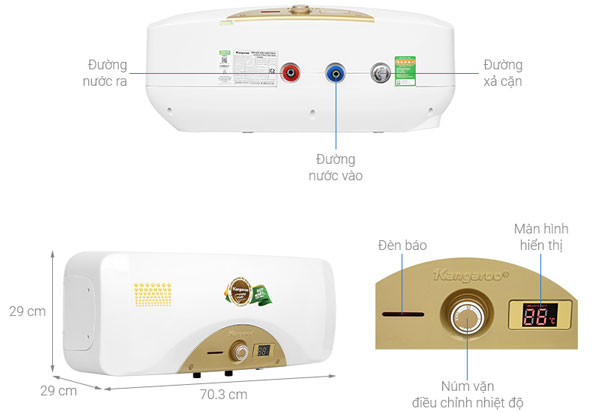 Cấu tạo của máy nước nóng Kangaroo KG68A2 