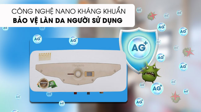 Bình nước nóng gián tiếp Kangaroo KG69A3 cũng sử dụng công nghệ Nano kháng khuẩn hiện đại 