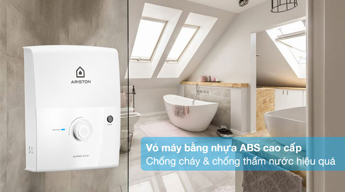 Vỏ bình nóng lạnh Ariston Aures Easy 4.5P được làm từ nhựa ABS