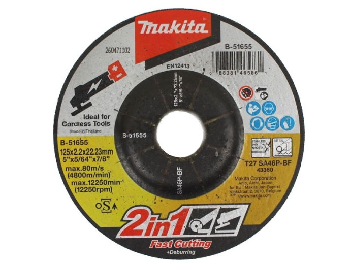 Đá mài Makita B-51655 (125mm x 2.2mm x 22.23mm 2 in 1)