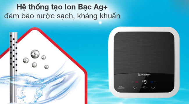 Bình nóng lạnh Ariston AN2 15 Lux-D AG+ có hệ thống tạo ion bạc tiện ích