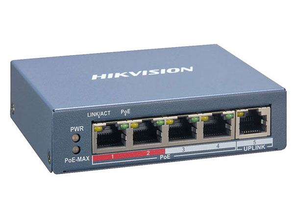 Switch mạng thông minh 4 cổng PoE Hikvision DS-3E1105P-EI/M