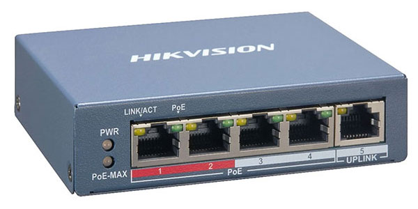 Switch mạng thông minh 4 cổng PoE Hikvision DS-3E1105P-EI/M