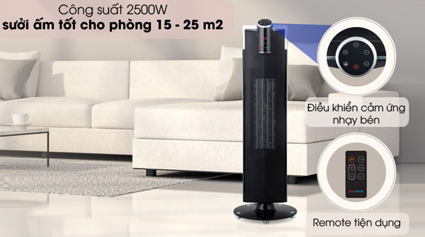 Korihome EHK-356 làm ấm nhanh với công suất 2.500W