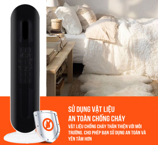 Lớp vỏ quạt sưởi Roler RC-2118 được làm từ vật liệu chống cháy, an toàn