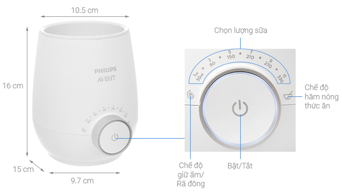 Máy hâm sữa Philips Avent SCF358.00