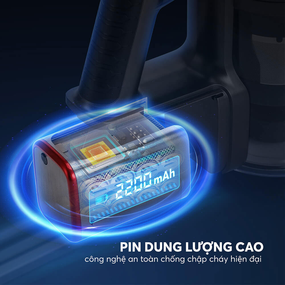 máy hút bụi Elmich VCE-3927 có dung lượng pin cao 