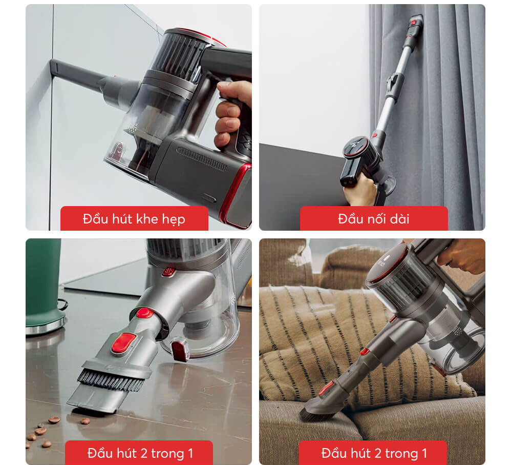 Máy hút bụi không dây Elmich VCE-3927 kèm nhiều đầu hút