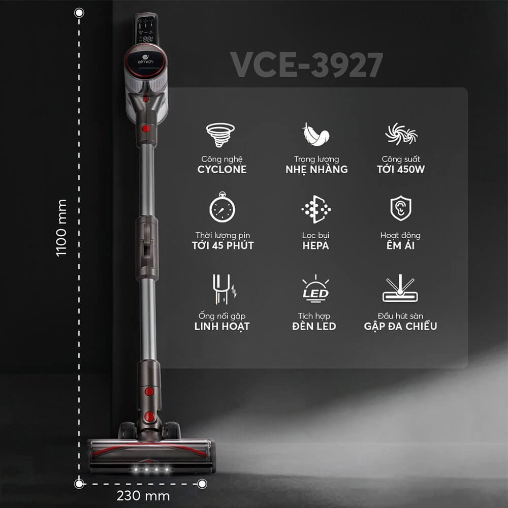 Máy hút bụi cầm tay Elmich VCE-3927