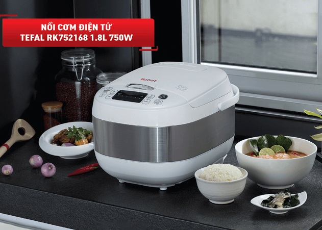 nồi cơm Tefal RK752168 được tích hợp tính năng hẹn giờ giúp bạn chủ động nấu nướng